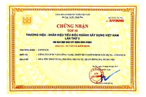 TOP 10 Thương hiệu - nhãn hiệu tiêu biểu ngành Xây dựng Việt Nam lần thứ II