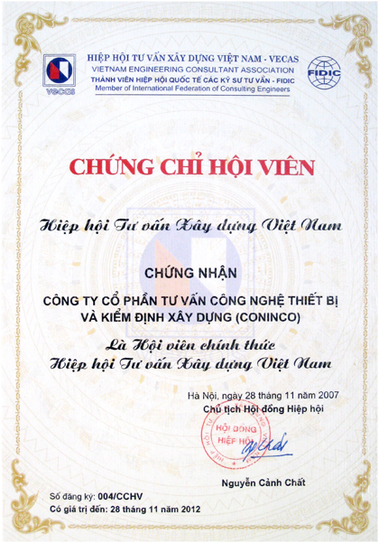 Chứng chỉ hội viên