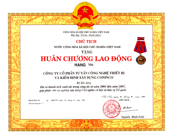 Huân Chương Lao Động Hạng Nhì
