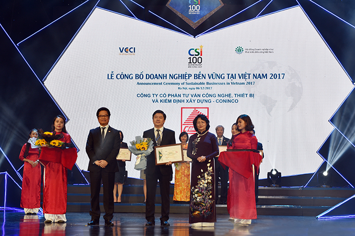 CONINCO is honored in the Top 10  Sustainable Businesses in Vietnam 2017 